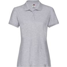 Grey - Women Polo Shirts Fruit of the Loom Lady-Fit Premium Short Sleeve Polo Shirt Grey