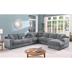 Furniture Lilola Home Celine Chenille Corner Sectional Sofa 3 Seater