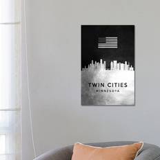 Williston Forge Twin Cities Minnesota Silver Skyline Adrian Baldovino Framed Art