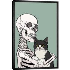 Happy Larry Tuxedo Cat Print Framed Art