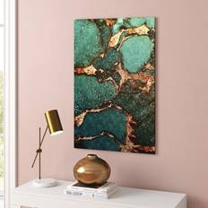 Willa Arlo Interiors Gemstone And Gold Emerald Monika Strigel Painting on Framed Art