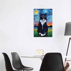 Latitude Run Tuxedo Cat Night Trier Framed Art