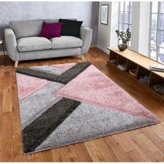 Woodbranch Shaggy Pink Grey Rug 160 x 230 cm
