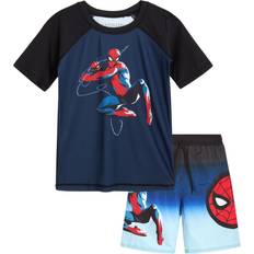 Black - Boys UV Sets Marvel Boy's Spider-Man Rash Guard Set - Black/Blue