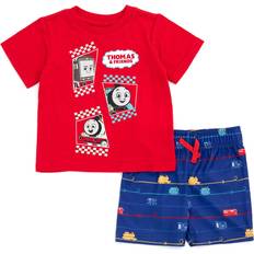 Children's Clothing HIS Thomas & Friends Toddler Boys T-Shirt and Shorts Outfit Set Red/Blue 4T