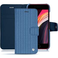 Noreve Lederschutzhülle Wallet iPhone SE 2020 iPhone SE 2022 Smartphone Hülle, Blau