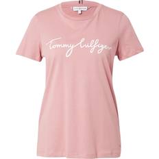 Tommy Hilfiger Pink T-shirts Tommy Hilfiger Signature Logo Crew Neck T-Shirt TEABERRY BLOSSOM