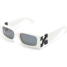Solglasögon Off-White Unisex Solglasögon Acetat Vit Grå