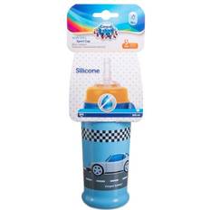 Canpol babies Non-Spill Sport Cup with Silicon Straw Racing Dark Blue 350ml