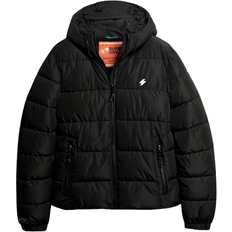 Superdry Sports Hooded Quilted Jacket - Black