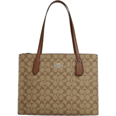 Coach Totes & Shopping Bags Coach Nina Tote In Signature Canvas - Silver/Khaki Saddle