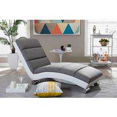 Baxton Studio White Lounge Chairs Baxton Studio Percy Gray/White Lounge Chair 31.2"