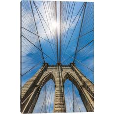 Latitude Run New York City Brooklyn Bridge Skyhigh Melanie Viola Framed Art