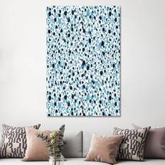 Metro Lane Dots Blue Framed Art