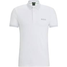 HUGO BOSS Polo Shirts on sale HUGO BOSS Men's Mesh Slim-Fit Polo Shirt White