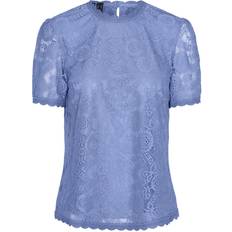 Pieces Pcolline Ss Lace Top 4474973 Hydrangea