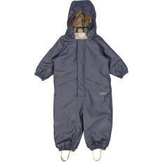 12-18M Regenoveralls Wheat Baby Aiko Thermal Rain Suit - Grey Blue