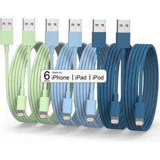 Iphone 6 charger Tikro iPhone Charger 3/3/6/6/6/10 FT Lightning Cable 6-pack