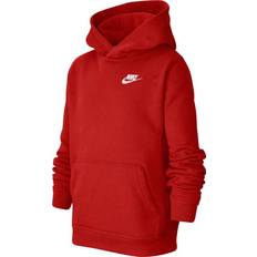 Nike Older Kid's Sportswear Club Pullover Hoodie - University Red/White (BV3757-657)