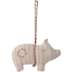 Maileg gris Maileg Pig Neutral Stripes Juletræspynt 6cm