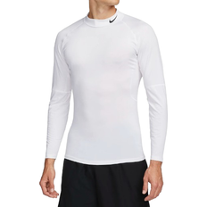 Nike Men's Pro Dri-FIT Fitness High Neck Long Sleeve Top - White/Black