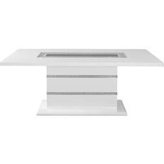 Glass - Silver Dining Tables Global Furniture USA D1903DT White Dining Table 42x79"