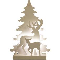 Plast Julelamper Nordic Winter Silhouette 3D White Julelampe 40cm