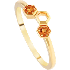 Citrine Rings Gemondo Honeycomb Inspired Stack Ring - Gold/Citrine