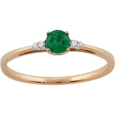 Smaragd ringar smycken Gemondo Classic Round Ring - Gold/Emerald/Diamonds