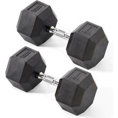 Fitness Rubber Hex Dumbbells 2 x 22.5kg