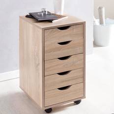 Schwarz Kommoden Wohnling 5 Drawers and Wheels Natural Kommode 33x64cm