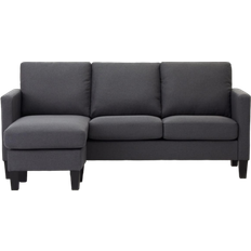 HOME DETAIL L-Shaped Grey Sofa 188cm 3 Seater