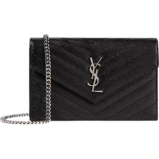 Saint Laurent Cassandra Quilted Envelope Wallet - Black