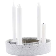 Stone Candlesticks, Candles & Home Fragrances House Doctor The Ring Concrete Gray Candlestick 2.4"