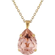 Rosa Halskjeder Caroline Svedbom Classic Drop Necklace - Gold/Vintage Rose