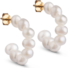 Smykker ENAMEL Copenhagen Pearlie Chunky Hoops - Gold/Pearls