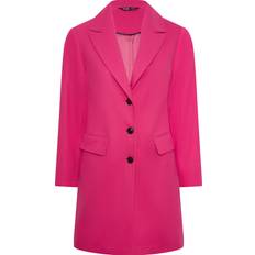 Yours Curve Midi Formal Coat Plus Size - Pink