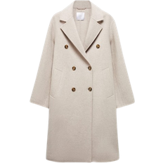 Mango Picarol Handmade Oversized Coat - Light/Pastel Grey