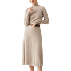 High Collar - Knitted Dresses YTR6RTW Knitted Dress - Khaki