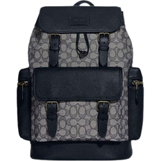 Bags Coach Sprint Backpack In Signature Jacquard - Black Antique Nickel/Navy/Midnight