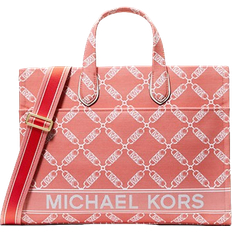 Michael Kors Sacs de courses Michael Kors Gigi Large Empire Logo Jacquard Tote Bag - Spicede Coral