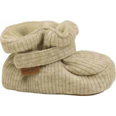 En Fant Chaussures Enfant En Fant Puffy Baby Slippers Rib Knit - Hummus Melange