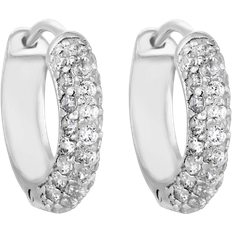 Simply Silver Mini Hoop Earrings - Silver/Transparent