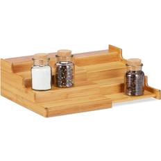 Especieros Relaxdays Bamboo 4-Tier Spice Rack