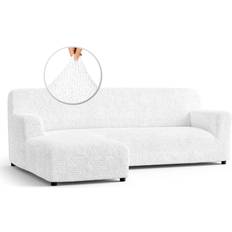 Sofa cover Paulato Microfibra Collection Stretch Sectional Loose Sofa Cover White (368.3x177.8cm)