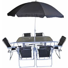 Ihopfällbar Loungeset Utemöbler Kingfisher FS8PB Loungeset, 1 Bord inkl. 6 Stolar