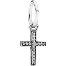 Pandora Sparkling Cross Dangle Charm - Silver/Black/Transparent