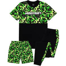 Minecraft Langes Pyjama-Set Gamer - Schwarz/Grün/Bunt