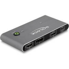 DeLock USB-C KVM Switch zu HDMI und DisplayPort 8K MST mit USB 2.0