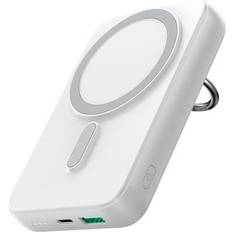 Joyroom Kabellose Powerbank 10000 mAh JR-W050 20 W MagSafe mit Ring und Ständer – Weiß Powerbank, Weiss